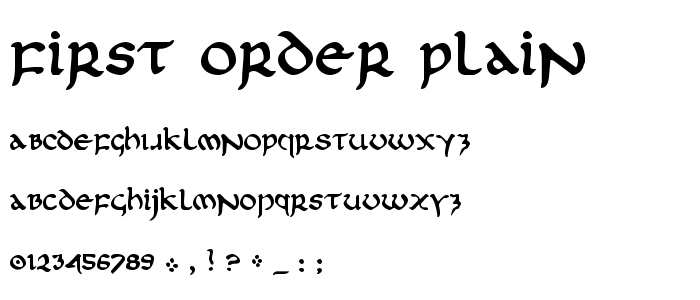 First Order Plain font